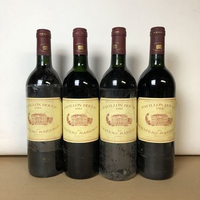 null 4 bouteilles CHÂTEAU PAVILLON ROUGE 1984 (2e vin Château Margaux) Margaux (niveaux...