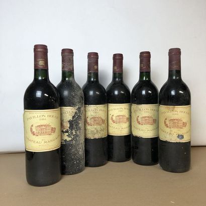 null 6 bouteilles CHÂTEAU PAVILLON ROUGE 1984 (2e vin Château Margaux) Margaux (niveaux...