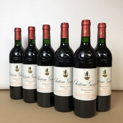 null 6 bottles CHÂTEAU GISCOURS 1993 3rd GC Margaux (faded labels, slightly marked)....