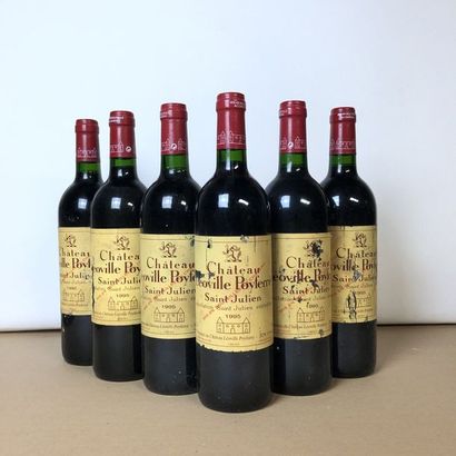 null 6 bouteilles CHÂTEAU LEOVILLE POYFERRE 1995 2e GC Saint-Julien (niveaux : 3...