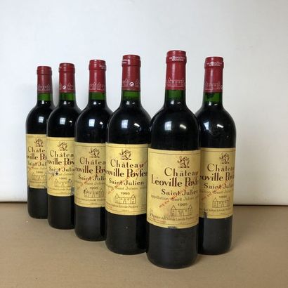 null 6 bouteilles CHÂTEAU LEOVILLE POYFERRE 1995 2e GC Saint-Julien (niveaux : 4...