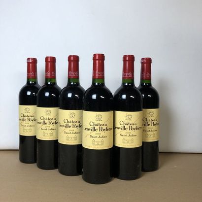 null 6 bouteilles CHÂTEAU LEOVILLE POYFERRE 2008 2e GC Saint-Julien (niveaux très...