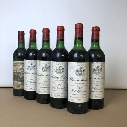 null 6 bouteilles : 1 CHÂTEAU NENIN 1983 Pomerol, 5 CHÂTEAU MONTROSE 1982 2e GC Saint-Estèphe...