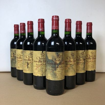null 8 bouteilles CHÂTEAU LEOVILLE POYFERRE 1996 2e GC Saint-Julien (étiquettes abimées,...
