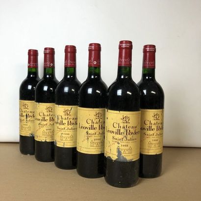 null 6 bouteilles CHÂTEAU LEOVILLE POYFERRE 1998 2e GC Saint-Julien (niveaux : 3...
