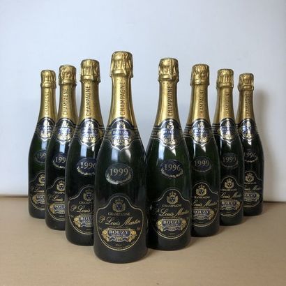 null 8 bouteilles : 4 CHAMPAGNE LOUIS MARTIN BOUZY 1996 Bouzy Grand Cru, 4 CHAMPAGNE...