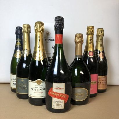 null 7 bouteilles : 1 CHAMPAGNE HEIDSIECK 1er Cru Monopole, 1 CHAMPAGNE DEUTZ Brut...