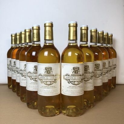 null 12 bouteilles CHÂTEAU COUTET 2000 1er Cru Barsac (étiquettes fanées, très léger...