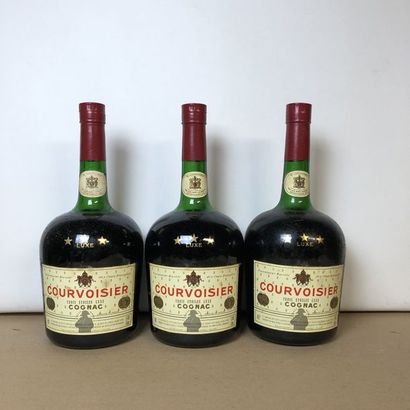 null 3 magnums COGNAC COURVOISIEUR Luxe (niveaux léger bas, étiquettes fanées, léger...