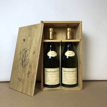 null 2 bottles CHABLIS 1998 Grand Cru Château Grenouille (faded labels) Original...