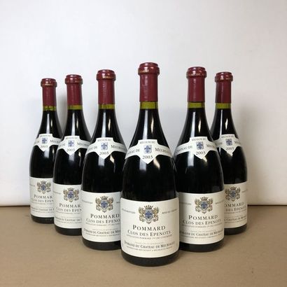 null 6 bottles POMMARD 2003 1er cru "Clos des Epenots" Domaine du Château de Meursault...