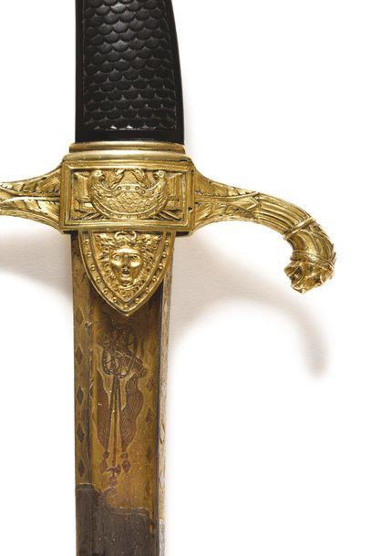 null General sword in the model of the Vendémiaire's rules An XII. Ebony handle carved...