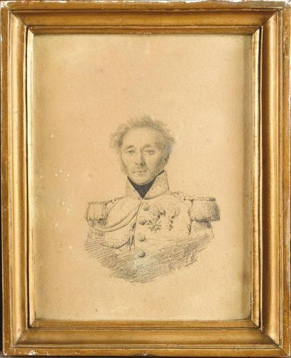 null Ecole française du XIXe siècle, vers 1830. Officier des gardes du corps du Roi,...