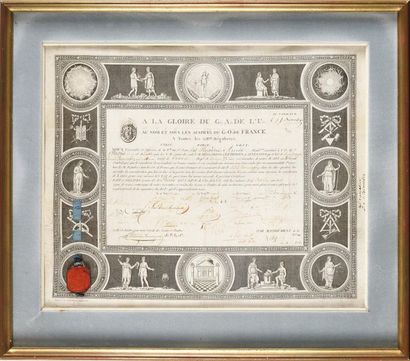 null Patent of member of the 3rd grade of the Lodge of St. John of the Sincere Friends...