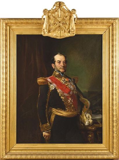 null Ecole française du XIXe siècle. Portrait de l’amiral de France HAMELIN, Ministre...