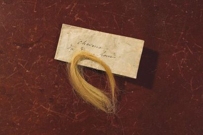 null Importante mèche de cheveux blonde du prince Louis, futur Napoléon III, conservée...
