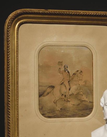 null Jules FILLYON (1824-1883) L’Empereur Napoléon III à cheval. Belle esquisse à...
