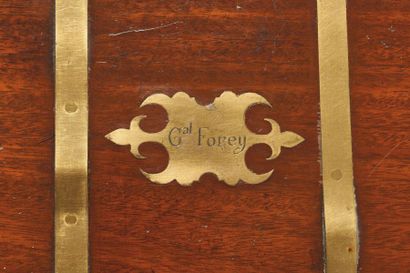 null Remembering Marshal Forey. Mahogany campaign writing case with plate on the...