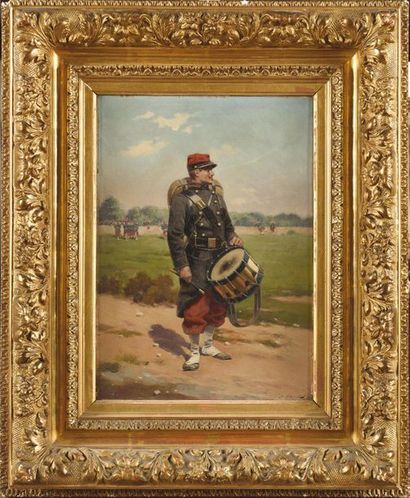 null Jules MONGE (1855-1934) - Light infantry bugler. Third Republic. - Drum of the...
