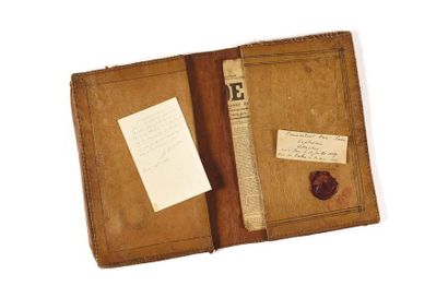 null Document case attributed to Commandant Henri Rivière (1827-1883) In beige leather...