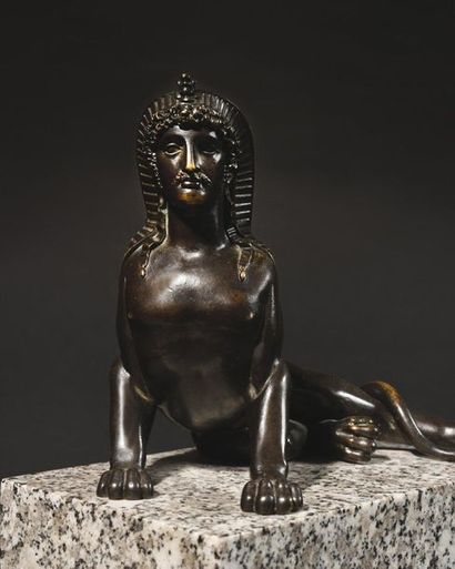 null « Murat représenté sous les traits d’un sphinx. » Bronze patiné. Socle en granit...