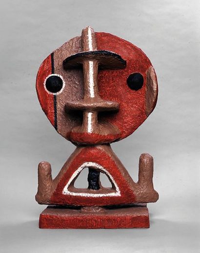 null JEAN LAMBERT-RUCKI (188-1967) Soleil rouge, 1937 Epreuve en bronze polychrome...