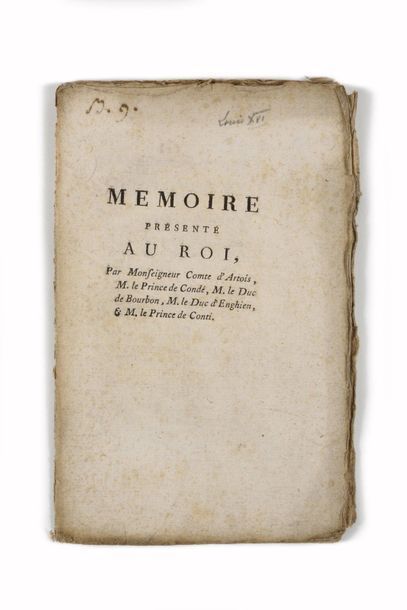 null [MEMORY OF PRINCIPLES]

Memorandum presented to the King by Mgr Comte d'Artois,...
