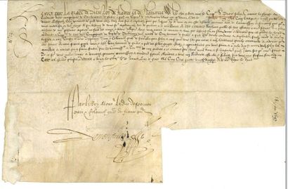 HENRI IV. 
Pièce autographe signée « Henry...