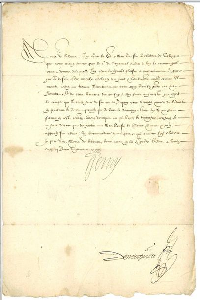 HENRI IV. 
Letter signed 