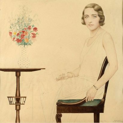 null BERNARD BOUTET DE MONVEL (1881 - 1949) Portrait de mademoiselle Lise Brissaud...