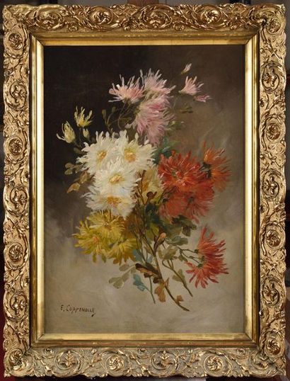 null Edmond VAN COPPENOLLE (c.1843/46-1915) Nature morte au bouquet de fleurs Huile...