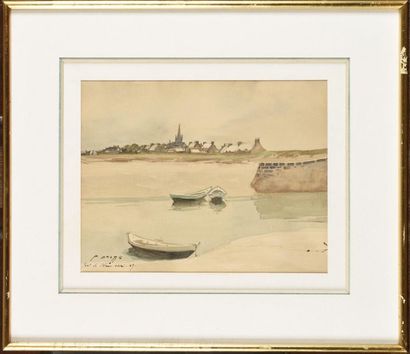 null Pierre BRETTE (1905-1961) Port Watercolour Signed lower left, located and dated...