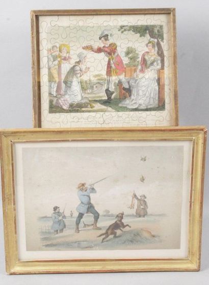 null PUZZLE. XIX siècle, Le Couronnement de la Rosière. XIX siècle. 21 x 25 cm on...