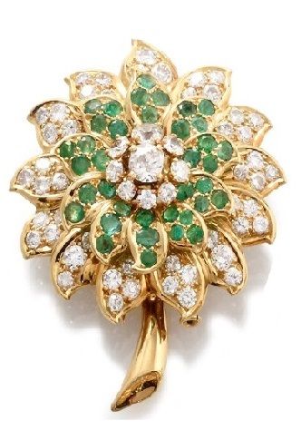 null RENE BOIVIN Chouquette BROCHE CLIP in 750 thousandths yellow gold adorned with...