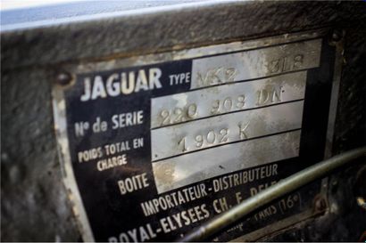 1962
JAGUAR MK.II 3,8L Numéro de série 220908DN 
Vendue neuve en France 
Même propriétaire...