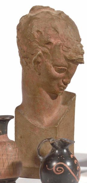 null Jean-Baptiste GAUVENET (1885-1967) Original terracotta sculpture with brown-red...