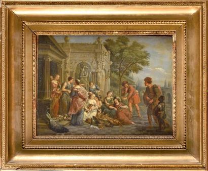 null School FLAMANDE of the 19th century Achilles among the daughters of King Lycomedes...