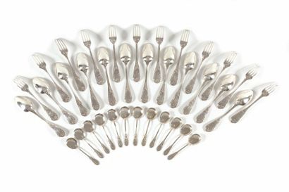 A set of twelve 950 silver ice cream spoons...