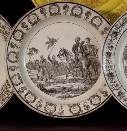 null Montereau Two plates from the Greek Independence series in fine earthenware...