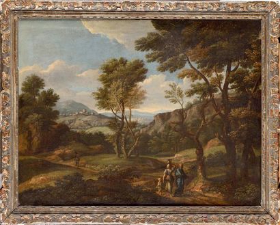 null 17th century FRENCH school, follower of Gaspard DUGHET Animated landscapes Pair...