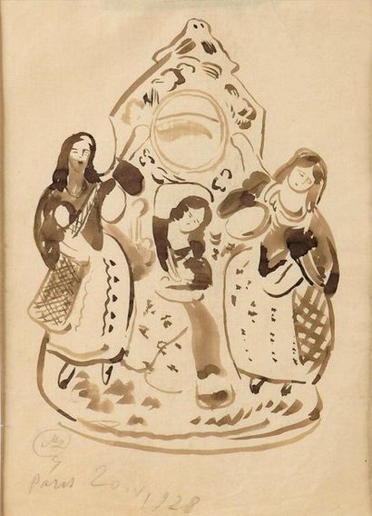null DOBUZINSKIJ Mstislav (1875-1957)

Porcelain dolls

Ink on paper 

Monogrammed,...