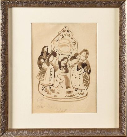 null DOBUZINSKIJ Mstislav (1875-1957)

Porcelain dolls

Ink on paper 

Monogrammed,...