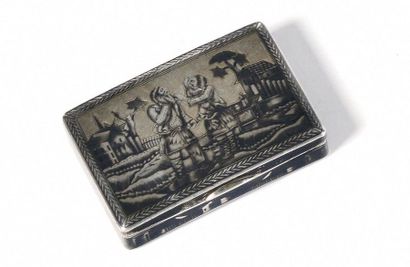 null Snuffbox decorated with a village scene

Money, chern

Markings : " Н Д " and...