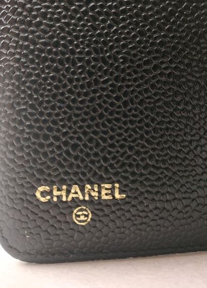 null CHANEL Porte agenda en cuir grainé noir (état neuf) n°4908931