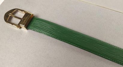 LOUIS VUITTON 30mm green spiked leather belt,...
