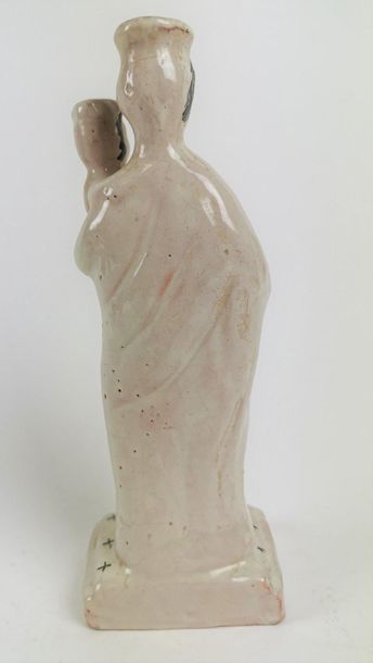 null SAINT DENIS SUR SARTHON Small figurine representing a Virgin and Child decorated...