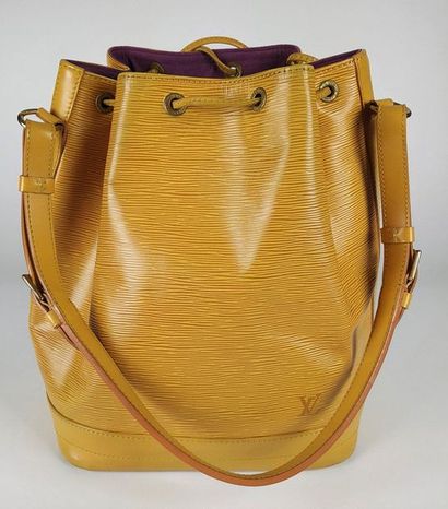 LOUIS VUITTON Noé handbag in yellow herringbone...