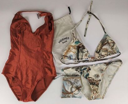 null HERMES Two bathing suits (one piece and two pieces) Size 40/42 (very good c...