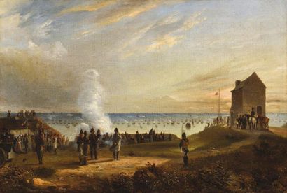 null Henri-Toussaint GOBERT (1788-1861) Bonaparte au camp de Boulogne-sur-Mer Oil...