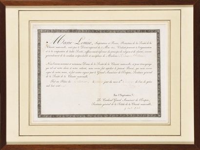 null Patent of lady of the society of maternal charity in the name of the Duchess...